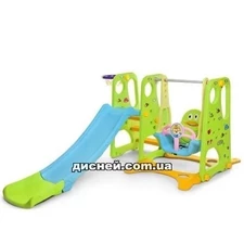 Детская горка-качель HF-H012, с баскетбольным кольцом